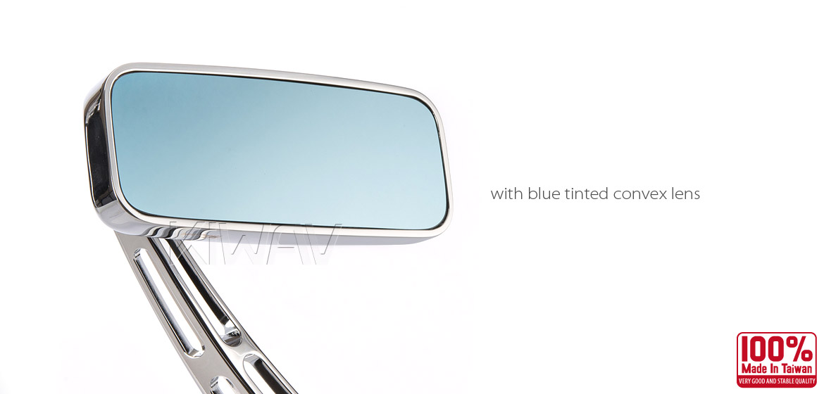 KiWAV Magazi ClassicMX motorcycle mirrors universal chrome