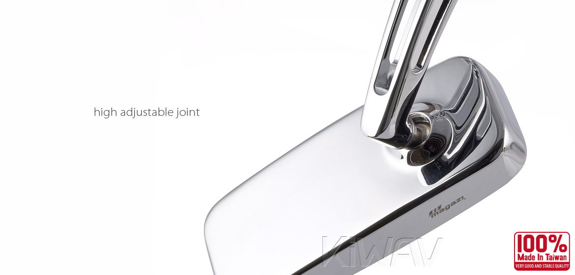 KiWAV Magazi ClassicMX motorcycle mirrors universal chrome