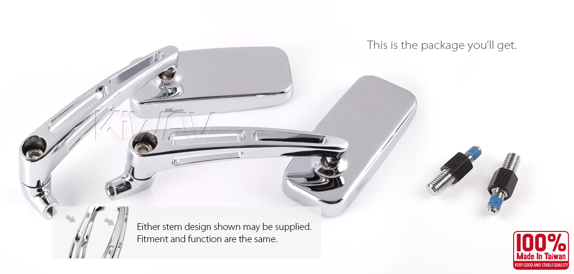 KiWAV Magazi ClassicMX motorcycle mirrors BMW chrome