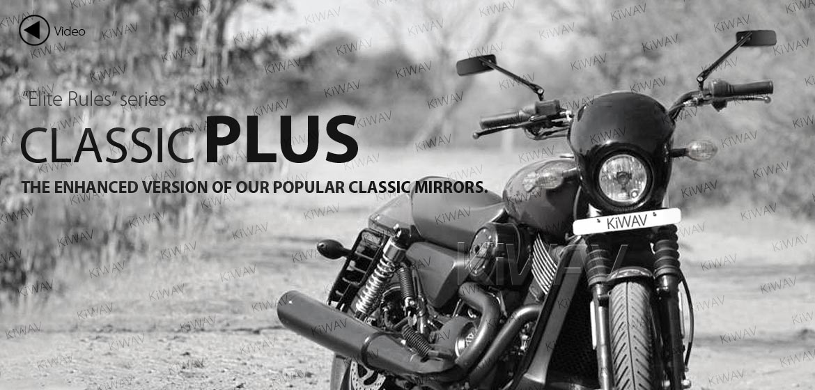 KiWAV motorcycle mirrors ClassicPlus black for Harley Street 500 750