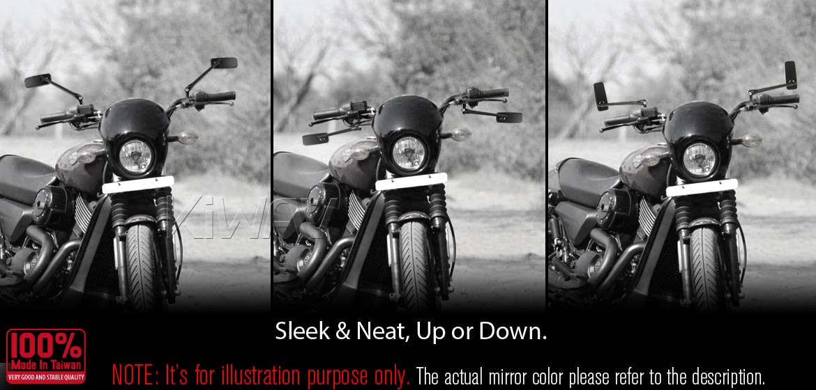 KiWAV motorcycle mirrors ClassicPlus chrome for scooter