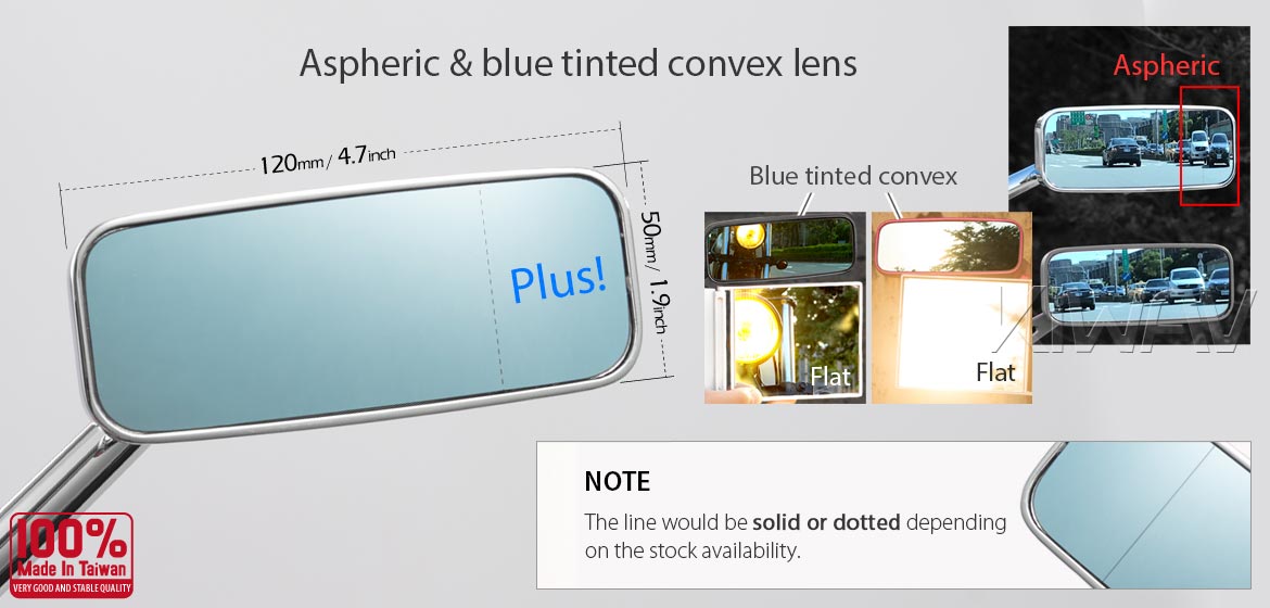 KiWAV motorcycle mirrors ClassicPlus chrome for scooter