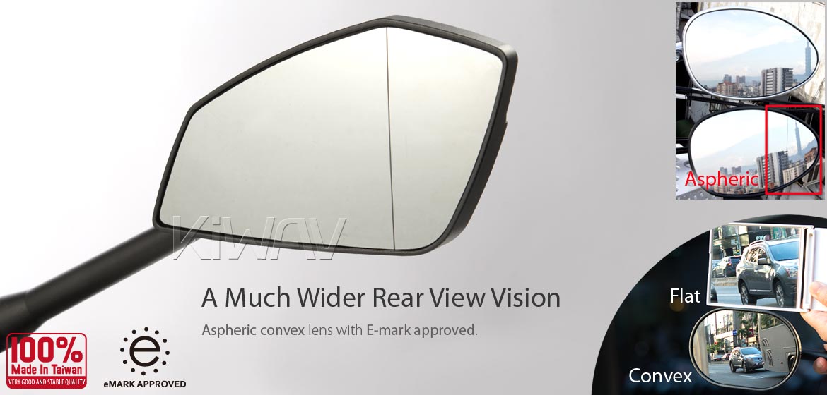 KiWAV motorcycle mirrors CleaverII black 8mm for scooter, Magazi