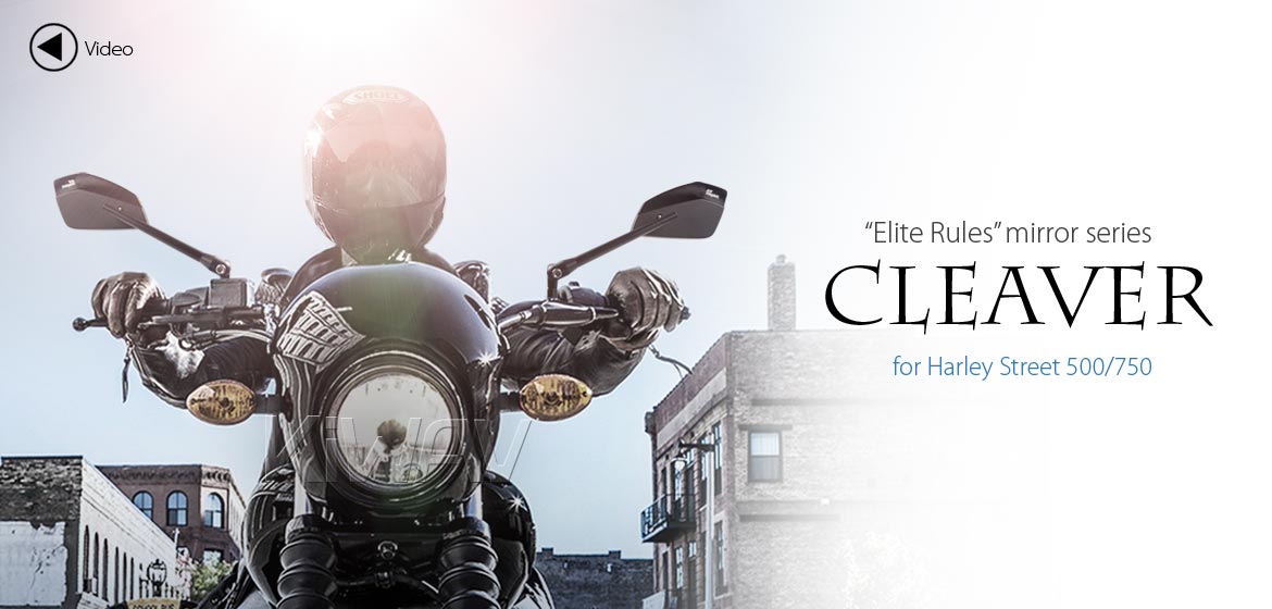 KiWAV motorcycle mirrors CleaverII black for Harley Davidson Street 500/750, Magazi