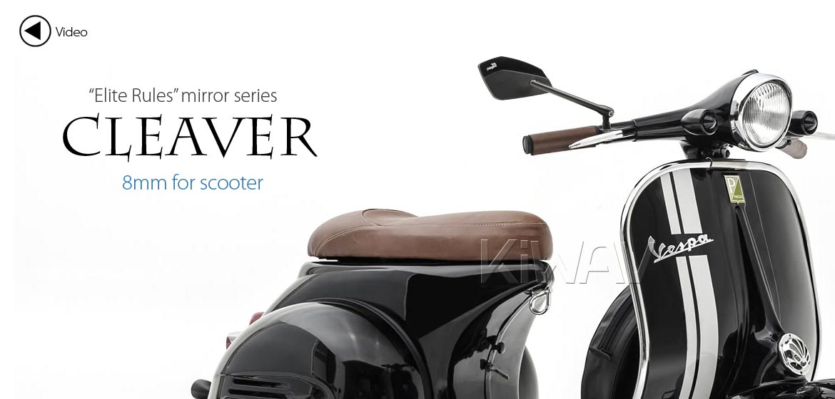 KiWAV motorcycle mirrors CleaverII black 8mm for scooter, Magazi