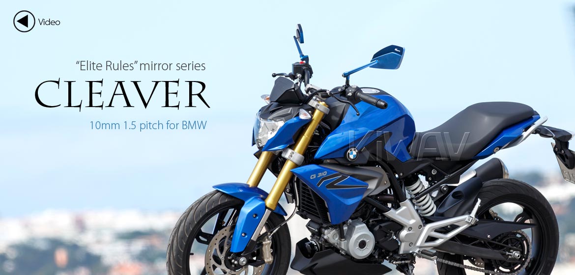 KiWAV motorcycle mirrors CleaverII blue 10mm for BMW, Magazi