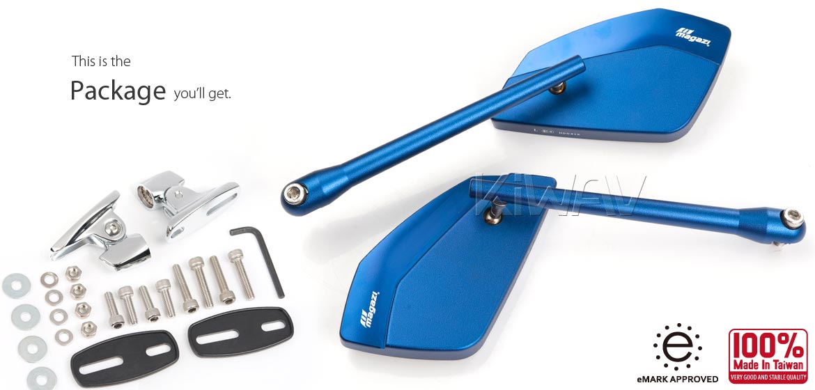 すかい Black ClassicPlus fairing mirror black base adjustable for