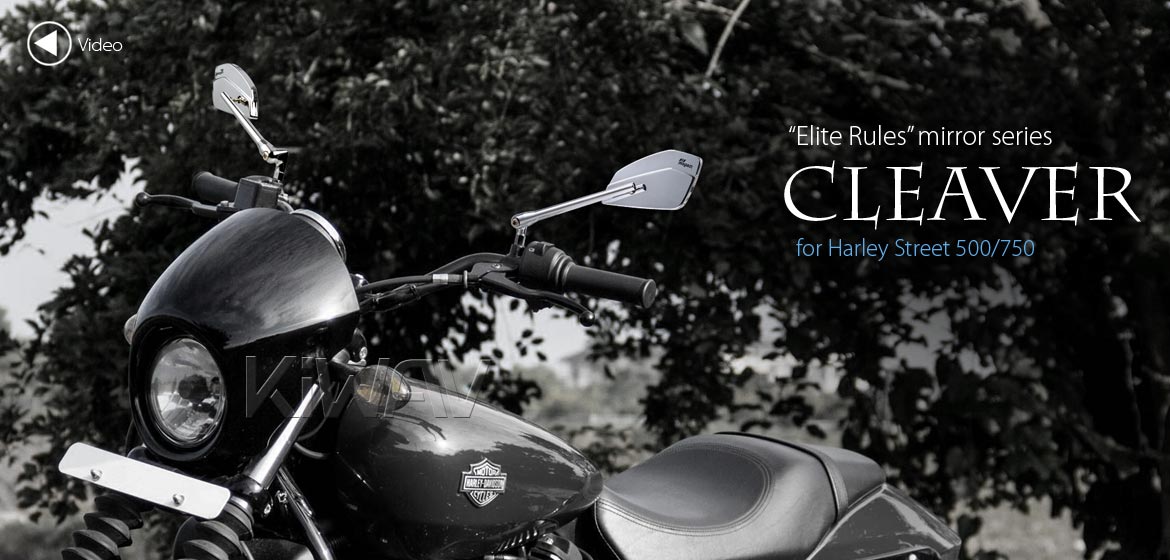 KiWAV motorcycle mirrors CleaverII chrome for Harley Davidson Street 500/750, Magazi