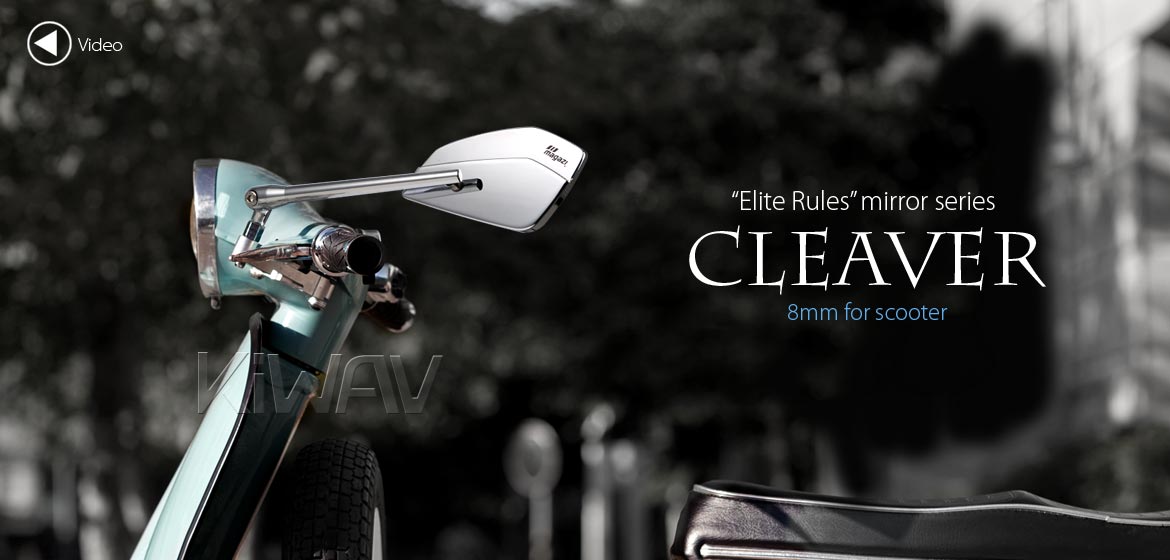KiWAV motorcycle mirrors CleaverII chrome 8mm for scooter, Magazi