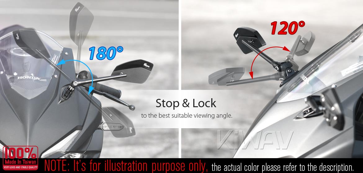 Chrome CleaverII fairing mirrors chrome base adjustable
