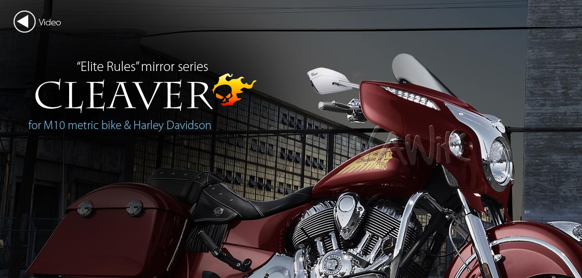 VAWiK motorcycle mirrors CleaverII chrome 10mm, Harley, Magazi
