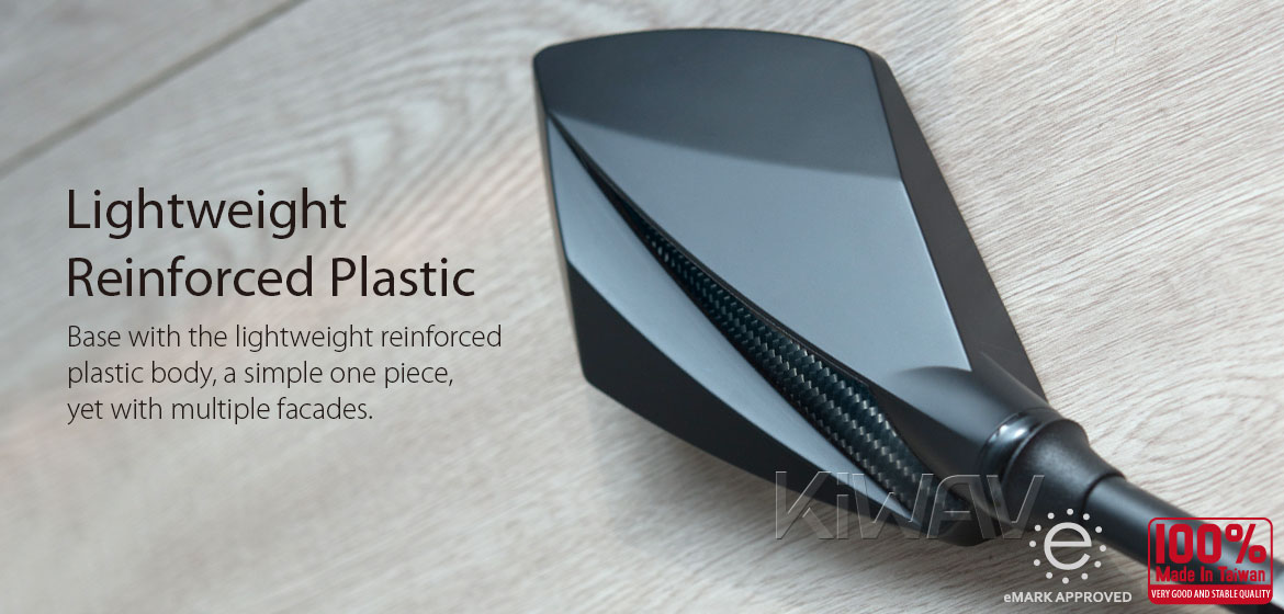 KiWAV motorcycle mirrors Deus carbon for Metric 10mm & 8mm bikes