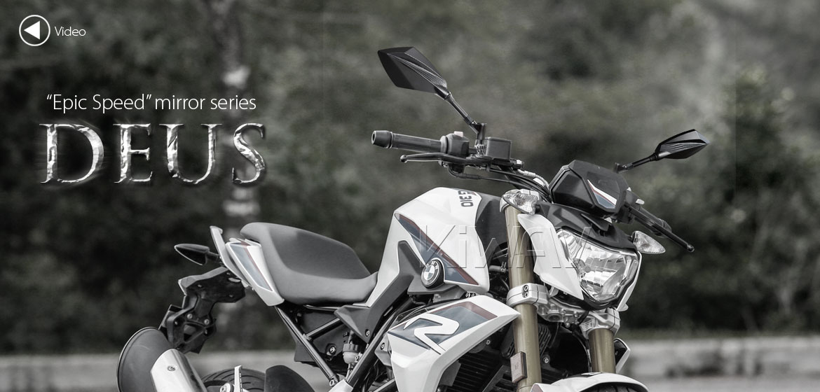 KiWAV motorcycle mirrors Deus carbon for BMW 10mm 1.5 pitch
