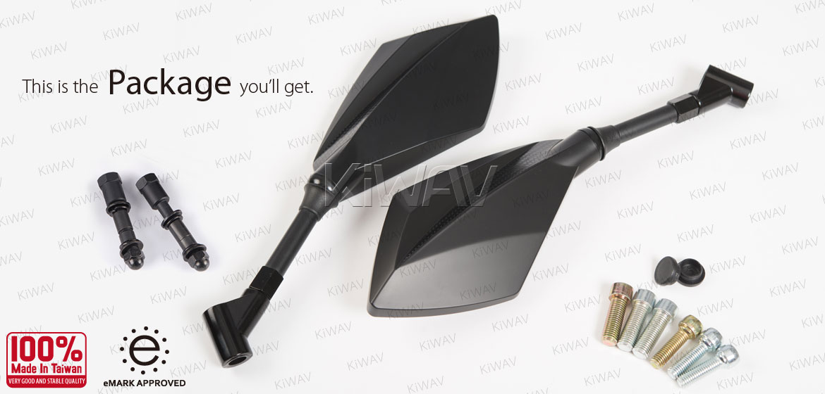 KiWAV motorcycle mirrors Deus carbon for Harley Davidson