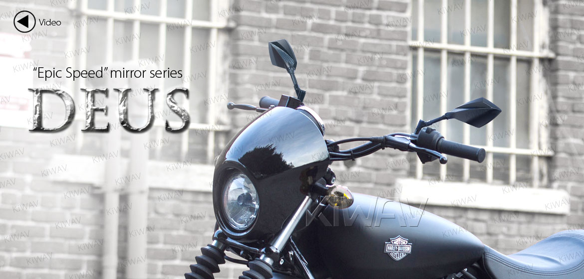 KiWAV motorcycle mirrors Deus carbon for Harley Davidson Street 500/750
