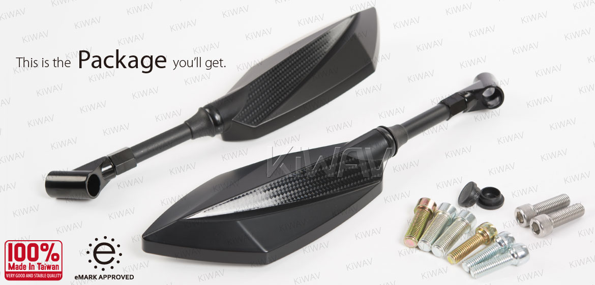 KiWAV motorcycle mirrors Deus carbon for Harley Davidson Street 500/750