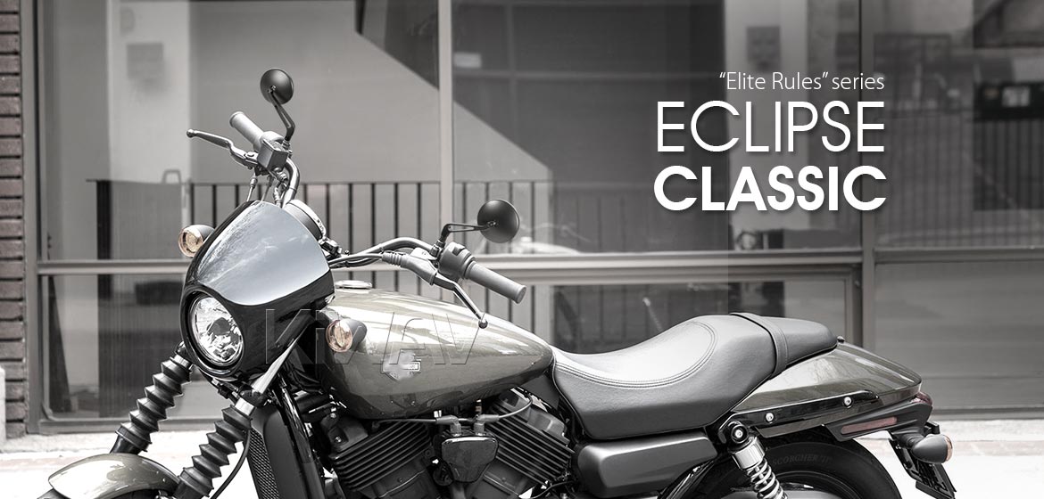KiWAV motorcycle mirrors Eclipse black aluminum short stem for Harley Street 500/750 Magazi