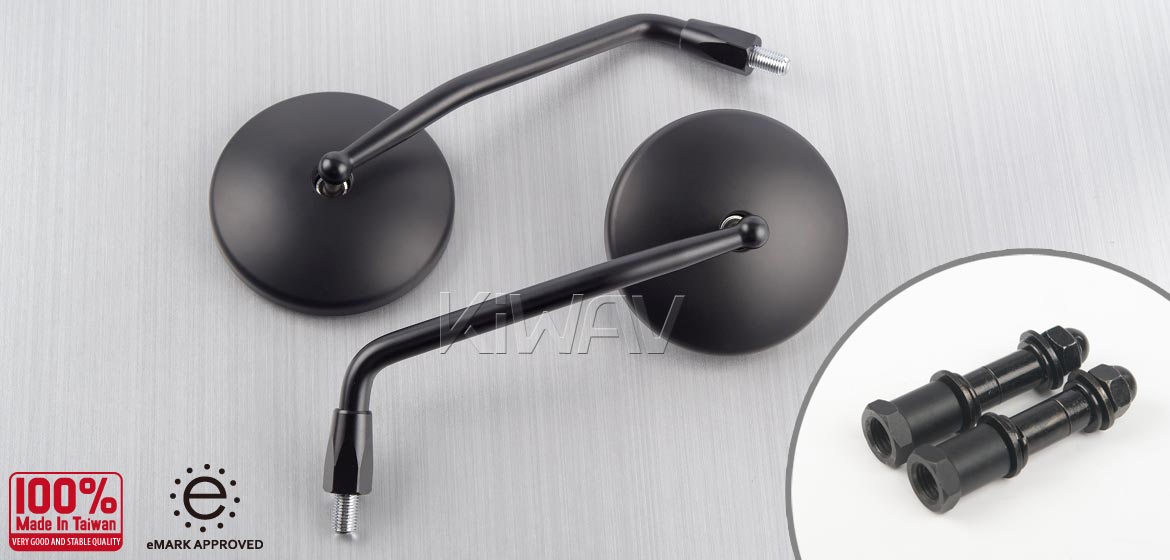 製品一覧: バイクミラー イクリプス 黒 25mmハンドルつき、貫通