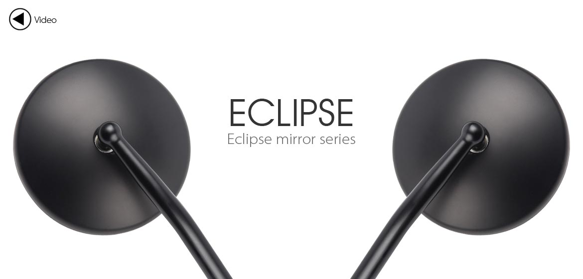 KiWAV Eclipse black motorcycle mirrors fit Harley