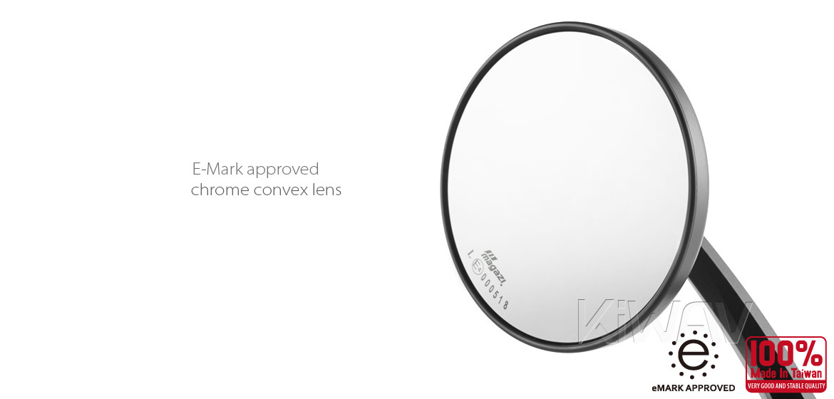 KiWAV motorcycle round bar end mirrors Eclipse black compatible for Harley Sportster Dyna Softail XG street