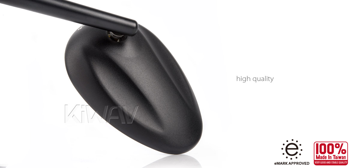 KiWAV Ellipse black motorcycle mirrors scooter fit Magazi