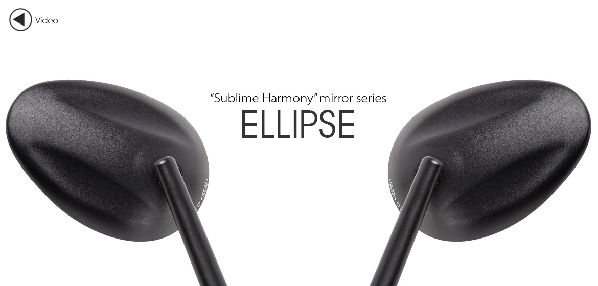 KiWAV Ellipse black motorcycle mirrors scooter fit Magazi
