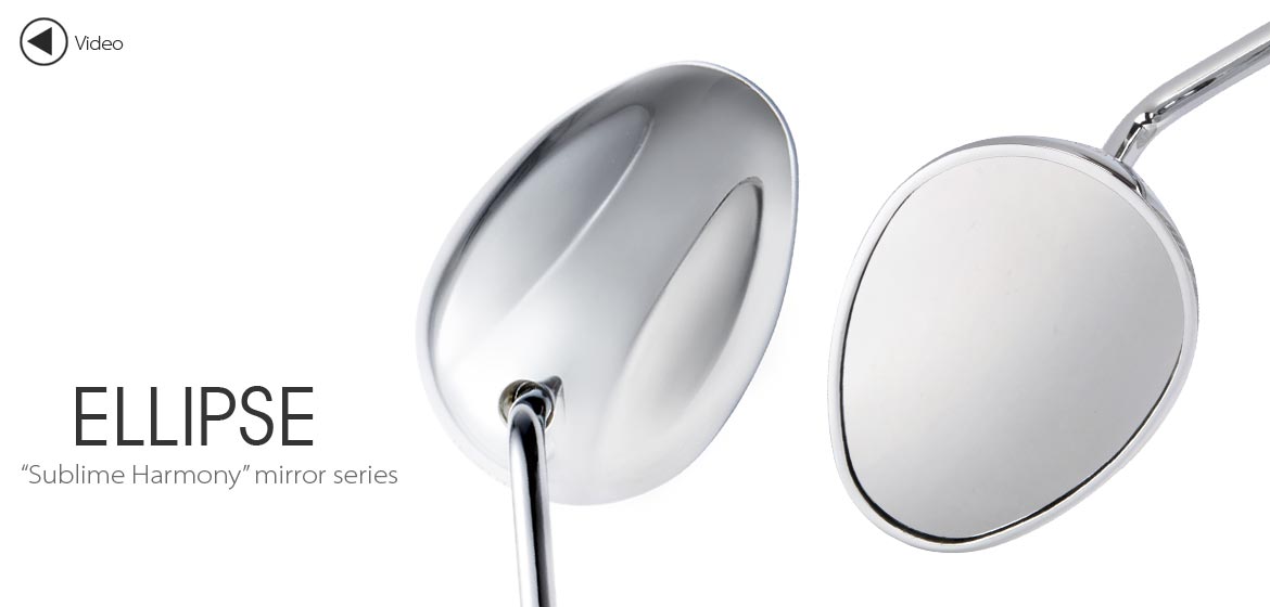 KiWAV motorcycle mirrors Ellipse chrome Harley Magazi