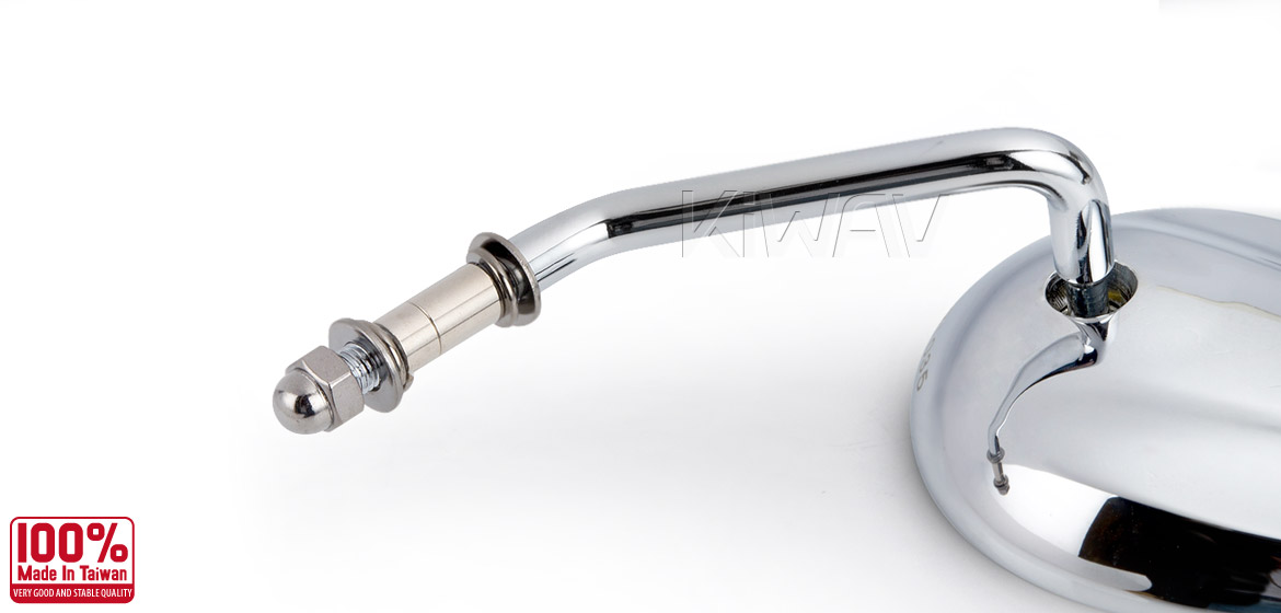 KiWAV motorcycle mirrors Ellipse chrome Harley Magazi
