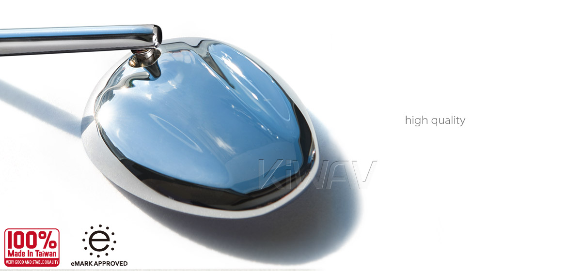 KiWAV Ellipse chrome motorcycle mirrors fit Harley Street 750 500 Magazi