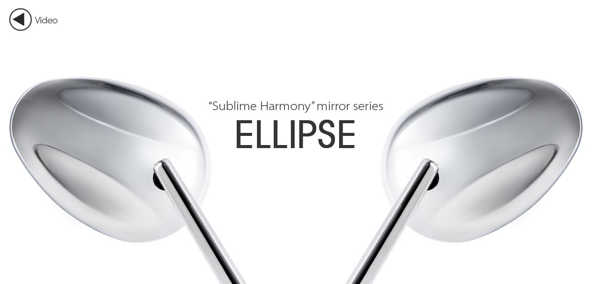 KiWAV Ellipse chrome motorcycle mirrors universal fit Magazi