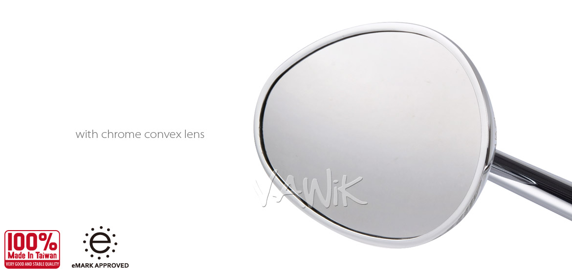 VAWiK motorcycle Ellipse chrome sportsbike mirrors with black base for sportsbike