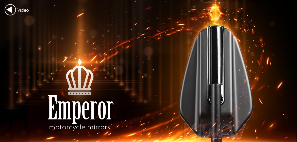 Motorcycle mirrors Emperor black 8mm for scooters