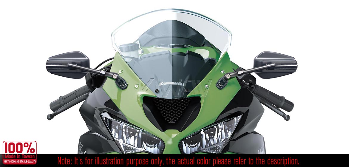 Motorcycle mirrors Emperor black for fairing mount w/ new ver. black adapter
