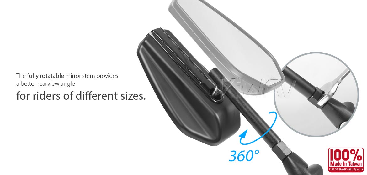 Motorcycle mirrors Emperor black 8mm for scooters