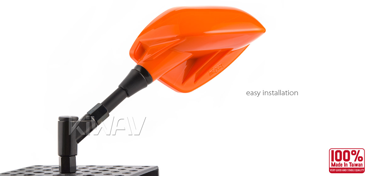 KiWAV Fin orange fairing mount rearview mirrors for Ducati Panigale