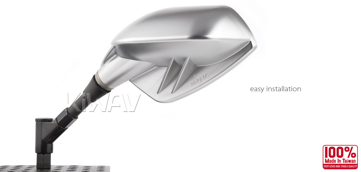 KiWAV Fin silver fairing mount rearview mirrors for Ducati Panigale