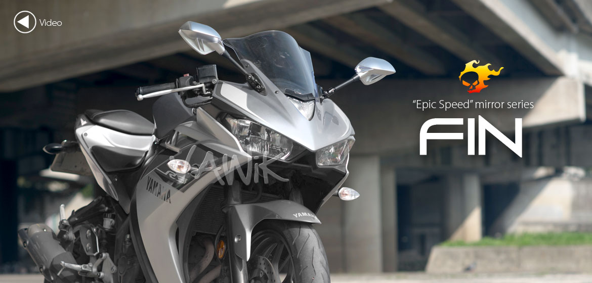 VAWiK Fin silver fairing mount rearview mirrors for sportsbike motorcycle Magazi