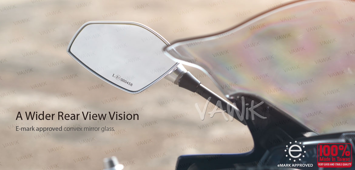 VAWiK Fin silver fairing mount rearview mirrors for sportsbike motorcycle Magazi