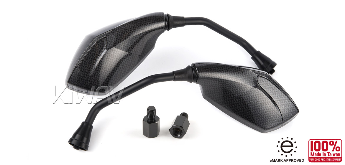 KiWAV 2nd generation Fist carbon motorcycle mirrors BMW fit Magazi