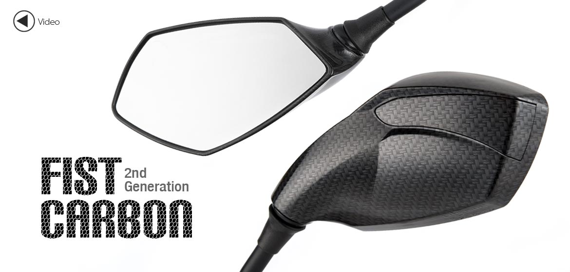 KiWAV 2nd generation Fist carbon motorcycle mirrors scooter fit Magazi