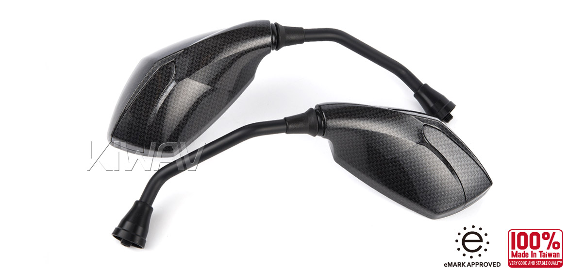 KiWAV 2nd generation Fist carbon motorcycle mirrors universal fit Magazi