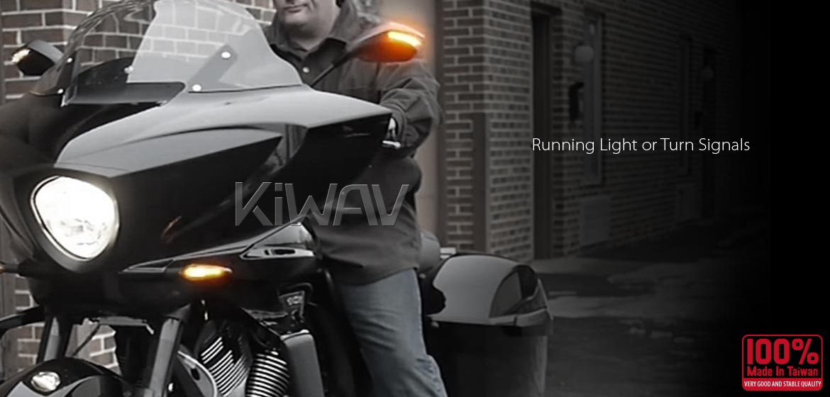 KiWAV motorcycle mirrors FistLED black 10mm universal Magazi