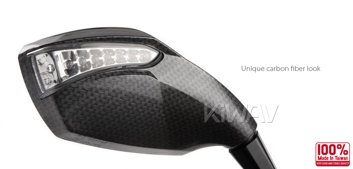 KiWAV motorcycle mirrors FistLED carbon Harley Magazi
