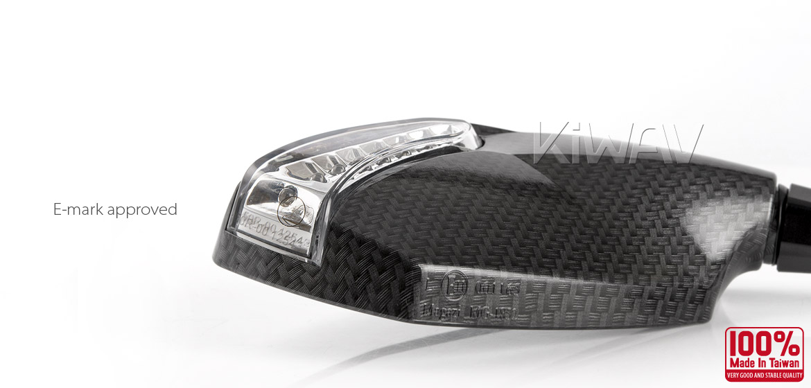 KiWAV motorcycle mirrors FistLED carbon Harley Magazi