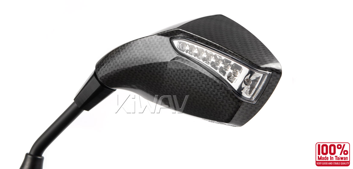KiWAV motorcycle mirrors FistLED carbon Harley Magazi
