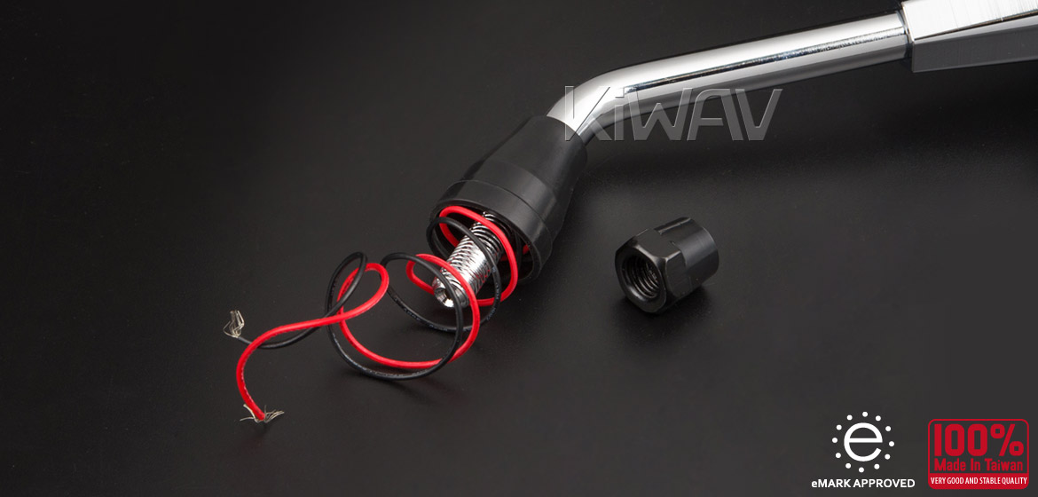 KiWAV motorcycle mirrors FistLED sandblast chrome 10mm scooter Magazi