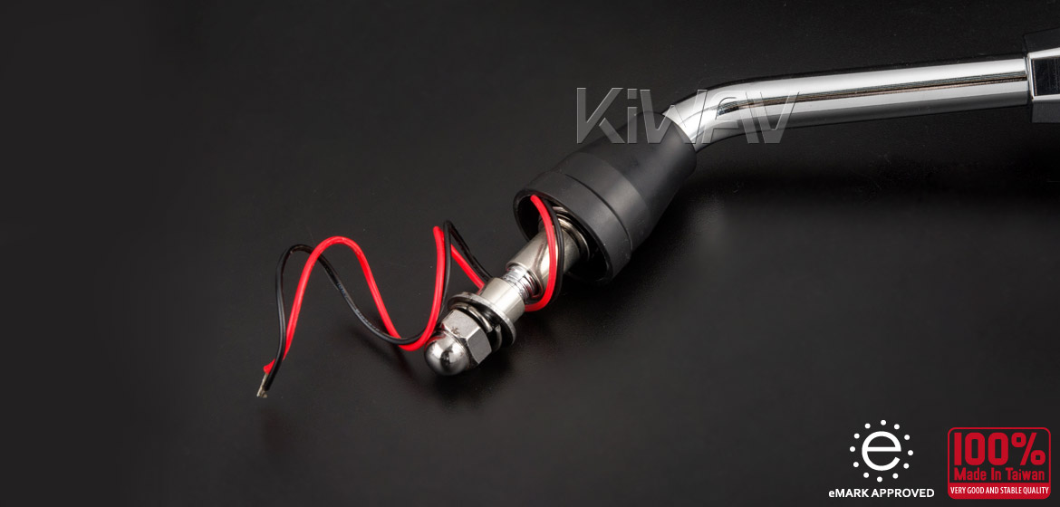 KiWAV motorcycle mirrors FistLED sandblast chrome Harley Magazi