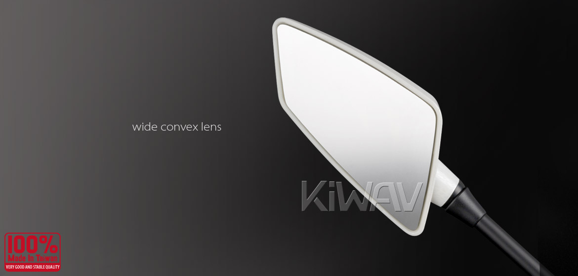KiWAV Hawk white-carbon motorcycle mirrors harley fit Magazi
