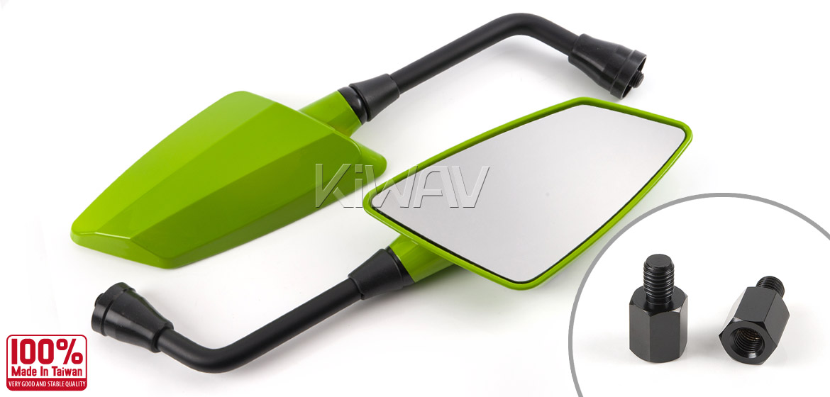 KiWAV Hawk green motorcycle mirrors bmw fit Magazi