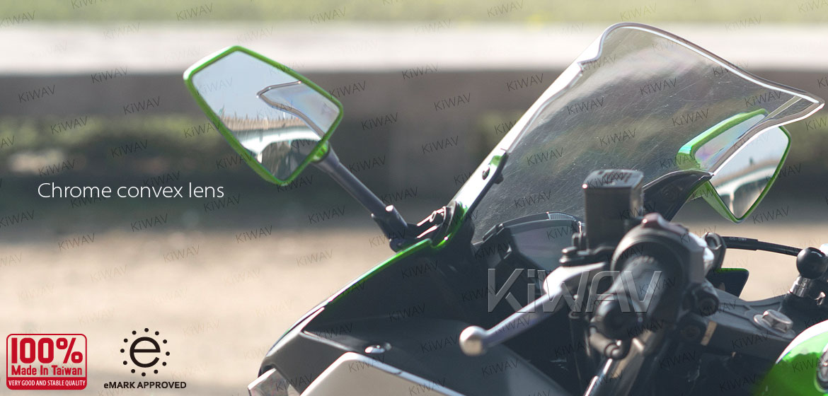 KiWAV Hawk green fairing mount rearview mirrors for Ducati Panigale